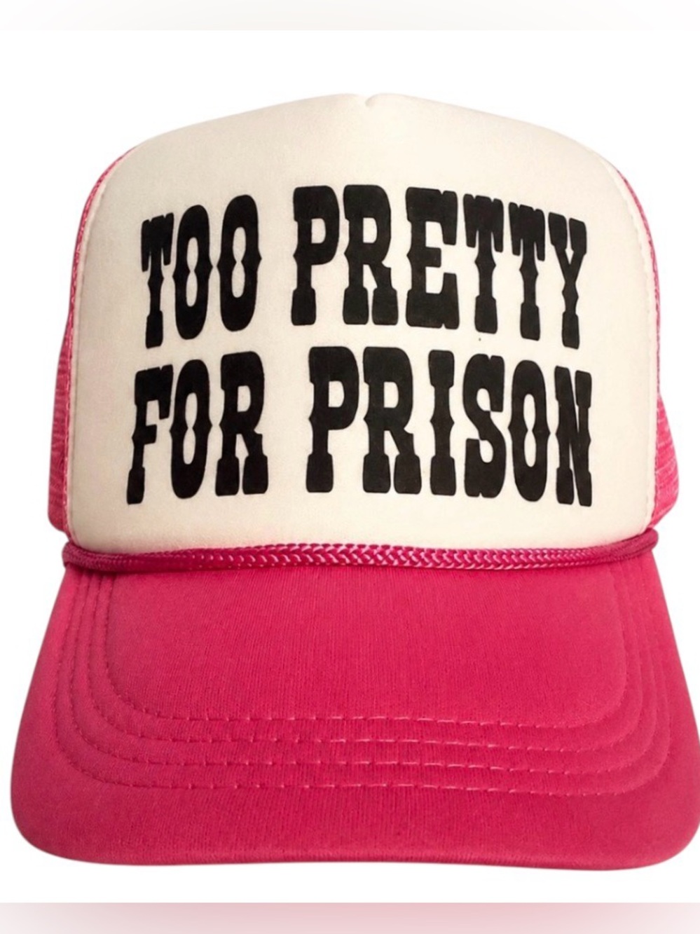 Too Pretty For Prison NWOT Trucker Hat - Picture 2 of 3